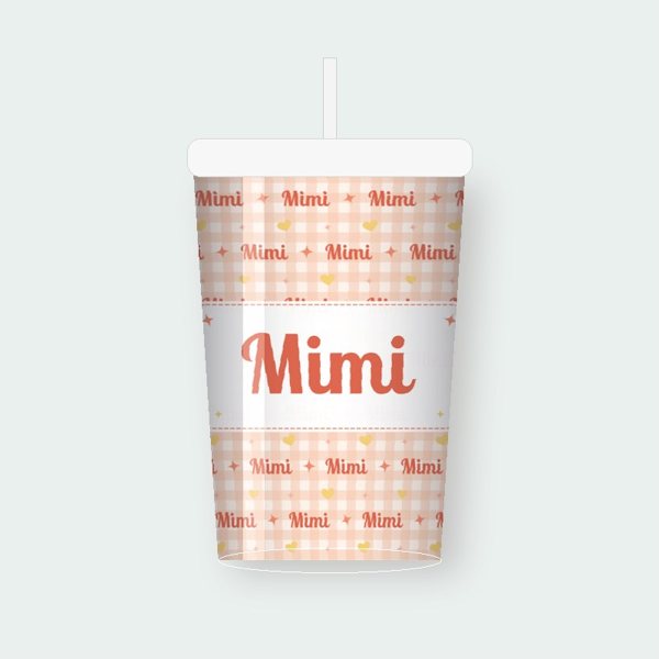 Mimi Peach Sparkle personalized tumbler