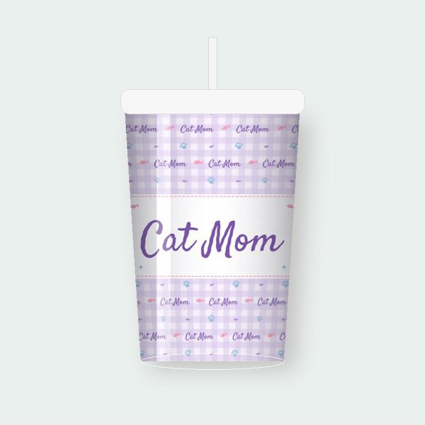 Cat Mom Lilac Fish personalized tumbler